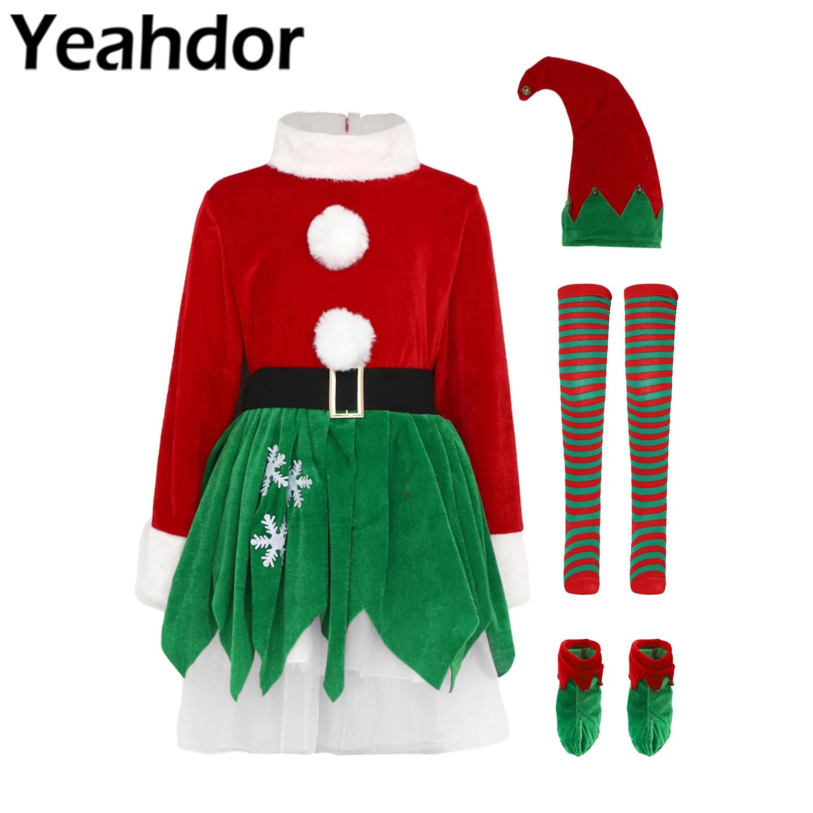 Elf Costume Christmas - Детский рождественский костюм эльфа для девочек,