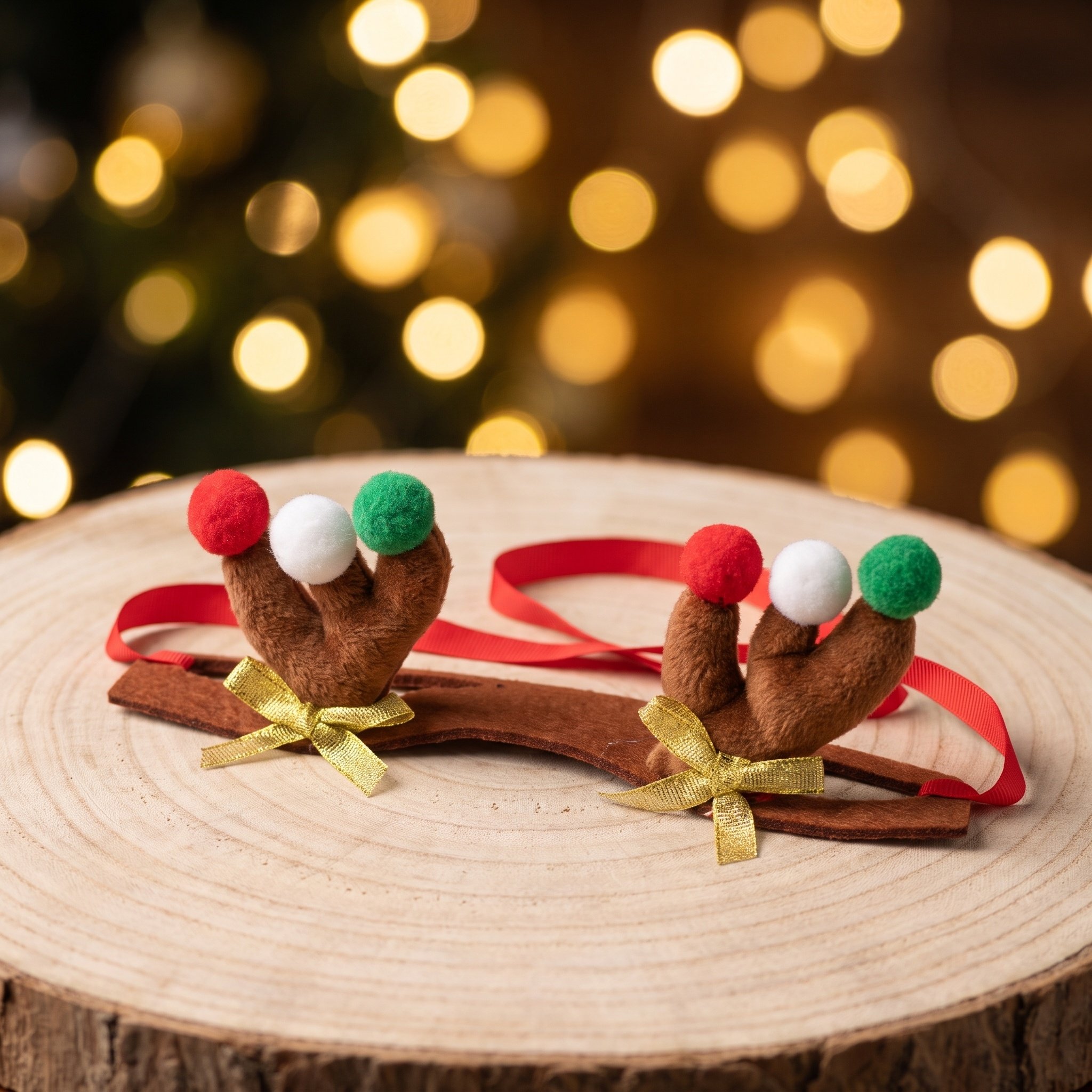 Reindeer Antlers Headband - Плюшевый рождественский аксессуар для шерсти собаки