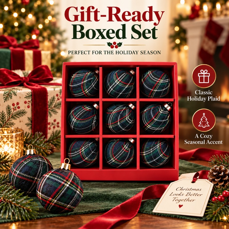 9 шт. 8 см Рождественские шары – обзор и цена Gift Box Wrap Set