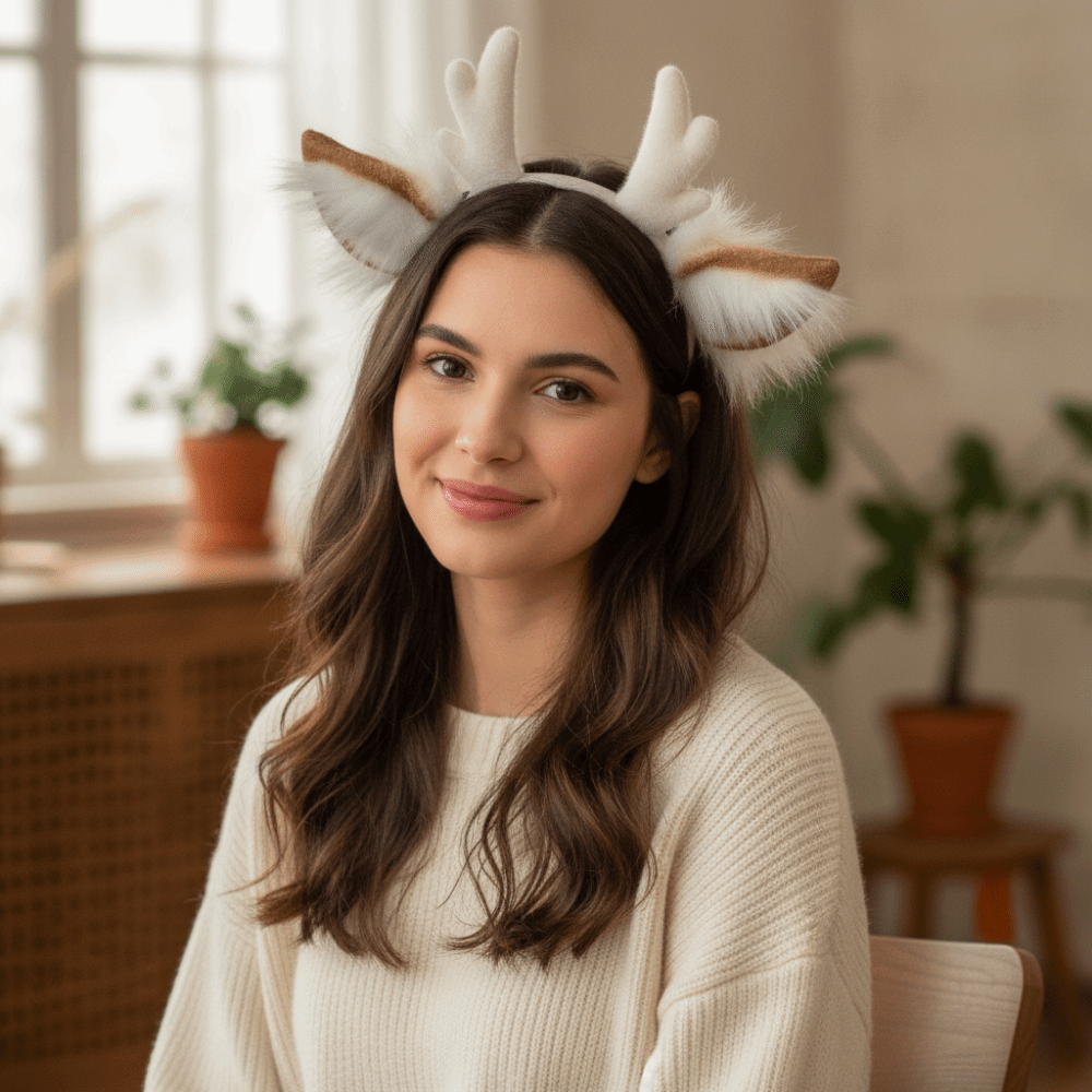 Ободок с рогами оленя, ручная  – обзор и цена Reindeer Antlers Headband
