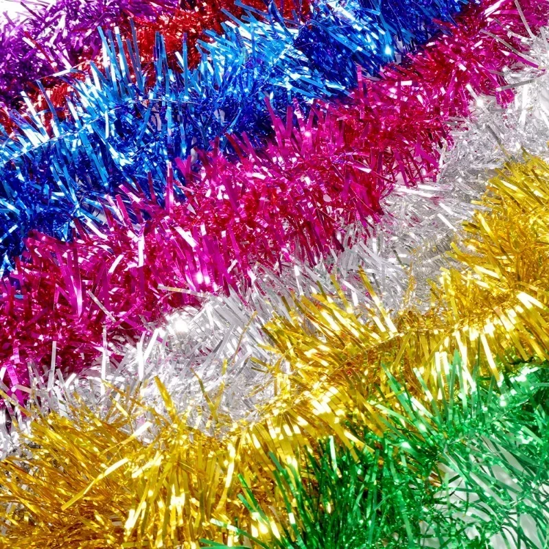 Разноцветная новогодняя лента- – обзор и цена Tinsel Garland Decoration