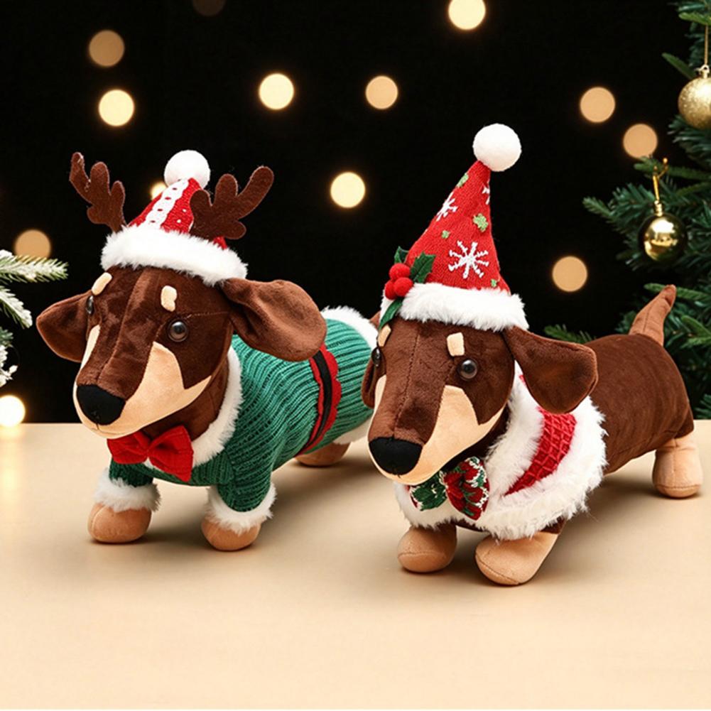 Плюшевая игрушка-такса на Рожд – обзор и цена Santa Hat Plush